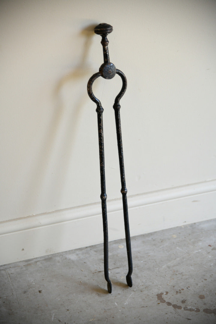 Antique Wrought Iron Fire Tongs
