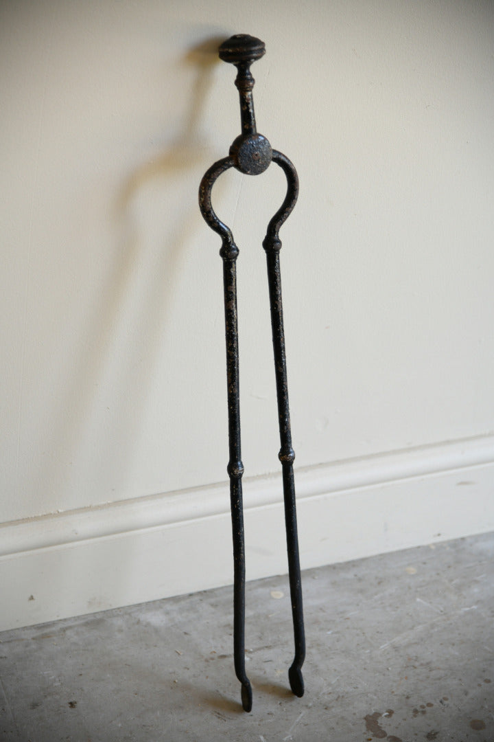 Antique Wrought Iron Fire Tongs