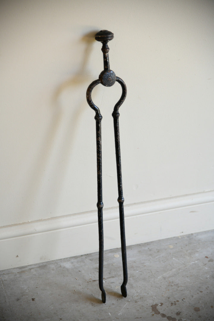 Antique Wrought Iron Fire Tongs