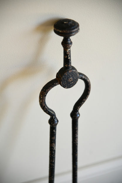 Antique Wrought Iron Fire Tongs