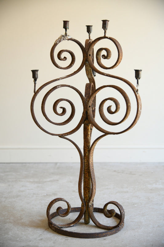 Scrolled Wrought Iron Candelabra
