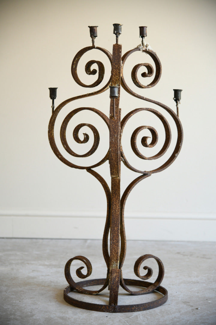 Scrolled Wrought Iron Candelabra