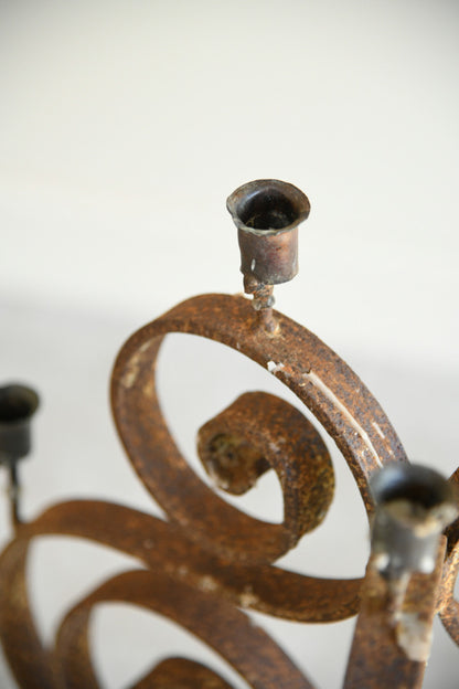 Scrolled Wrought Iron Candelabra