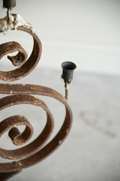 Scrolled Wrought Iron Candelabra