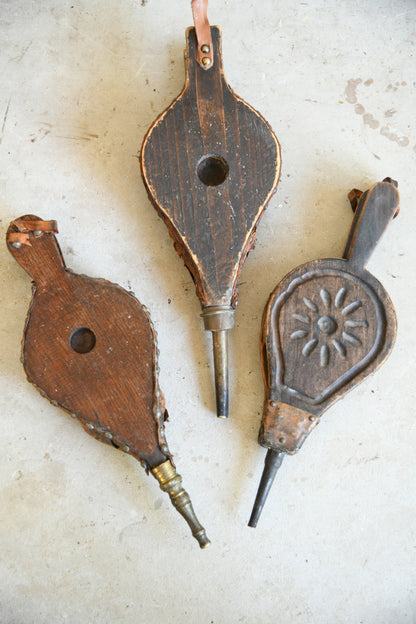 Set of Three Antique Fireplace Bellows