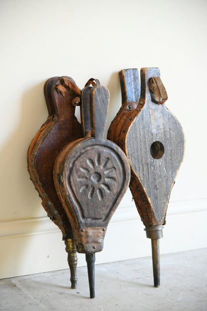 Set of Three Antique Fireplace Bellows