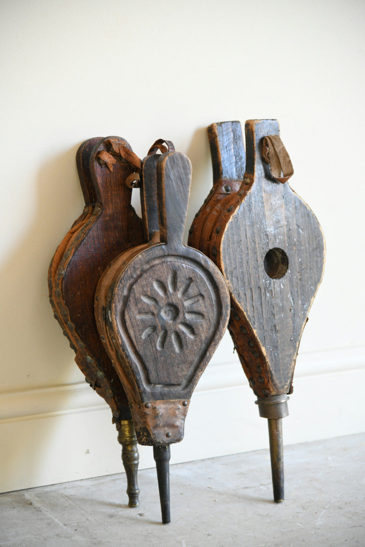 Set of Three Antique Fireplace Bellows