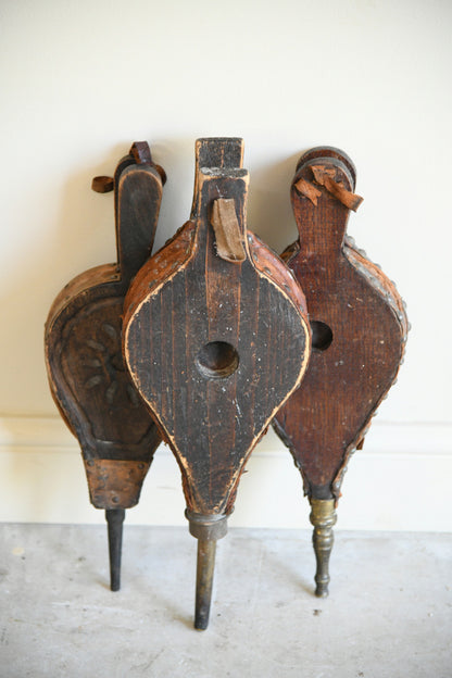 Set of Three Antique Fireplace Bellows