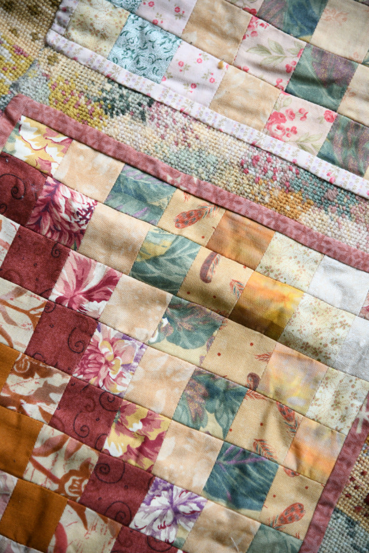 Handmade Patchwork Table Runner / Textile Wall Hanging