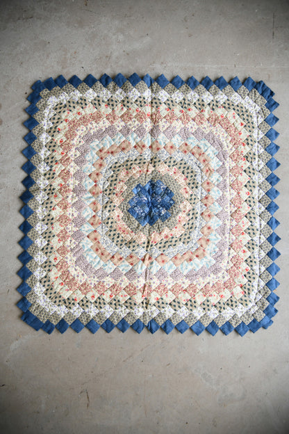 Handmade Diamond Patchwork Quilt with Sawtooth Border