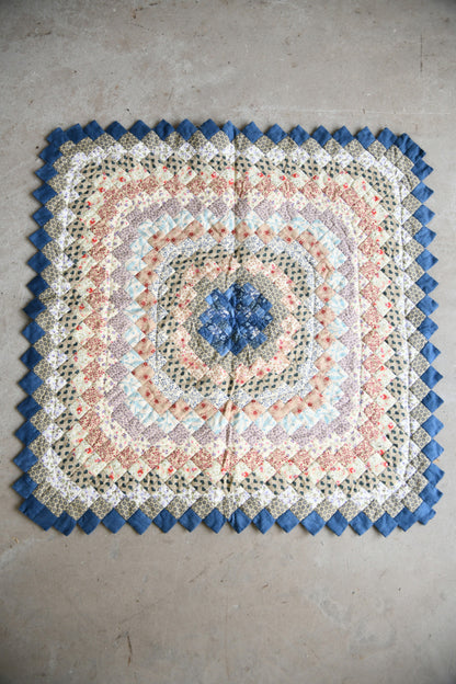Handmade Diamond Patchwork Quilt with Sawtooth Border