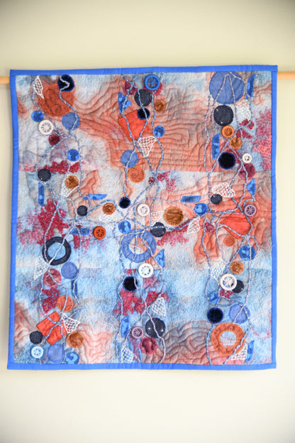 Contemporary Textile Art Quilted Wall Hanging