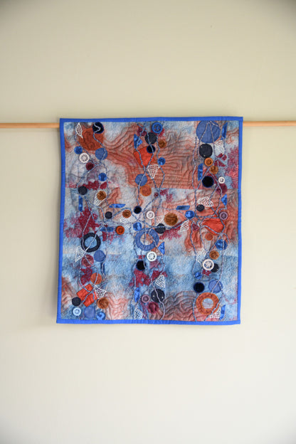 Contemporary Textile Art Quilted Wall Hanging