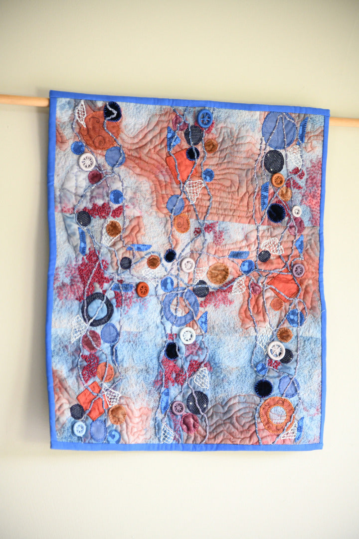 Contemporary Textile Art Quilted Wall Hanging