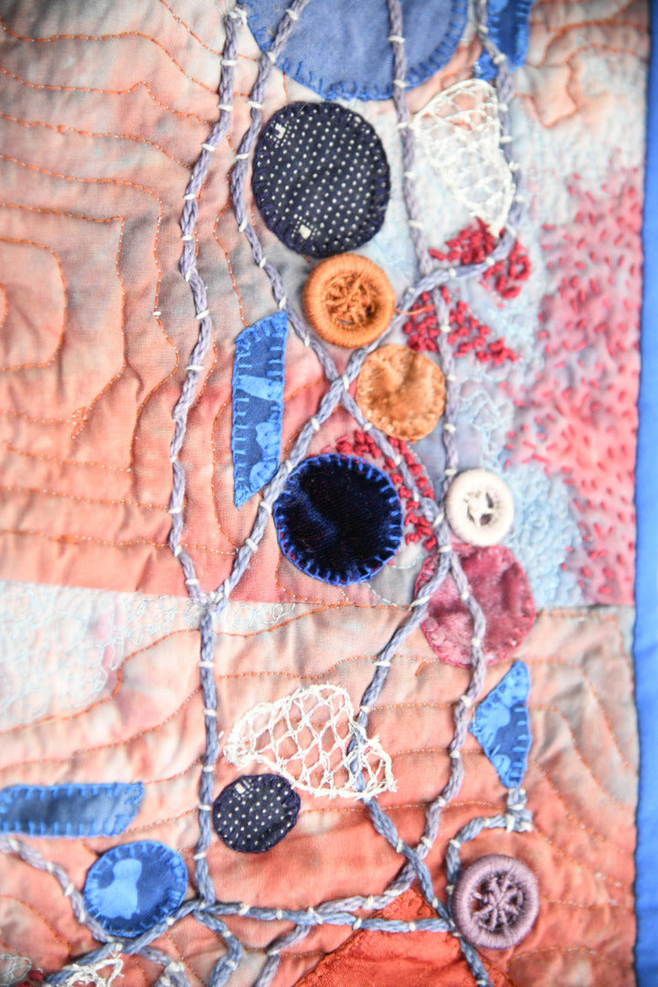 Contemporary Textile Art Quilted Wall Hanging