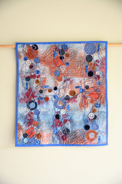 Contemporary Textile Art Quilted Wall Hanging
