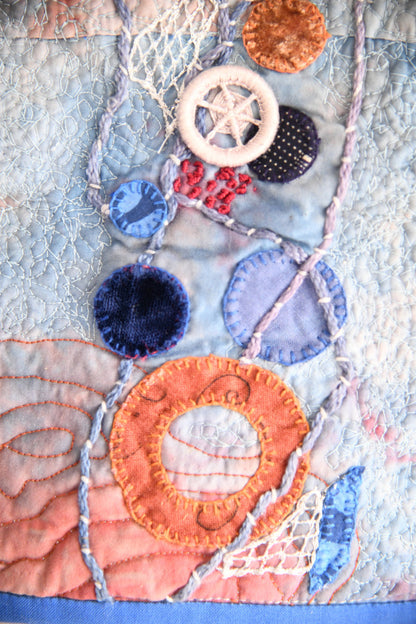 Contemporary Textile Art Quilted Wall Hanging
