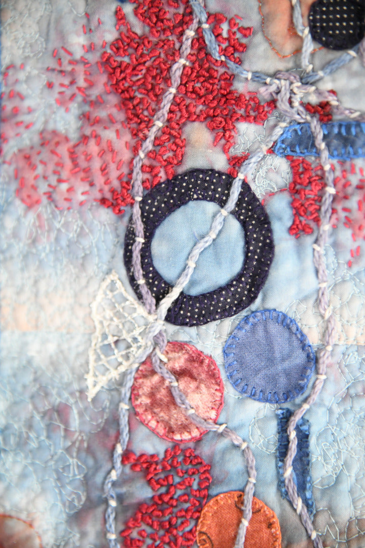 Contemporary Textile Art Quilted Wall Hanging