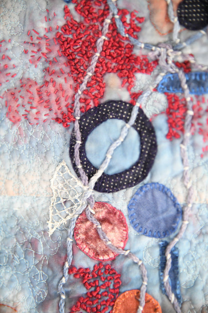 Contemporary Textile Art Quilted Wall Hanging