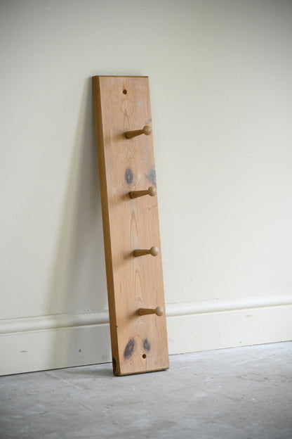 Pair of Vintage Pine Wall Mounted Coat Pegs