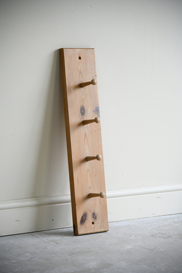 Pair of Vintage Pine Wall Mounted Coat Pegs