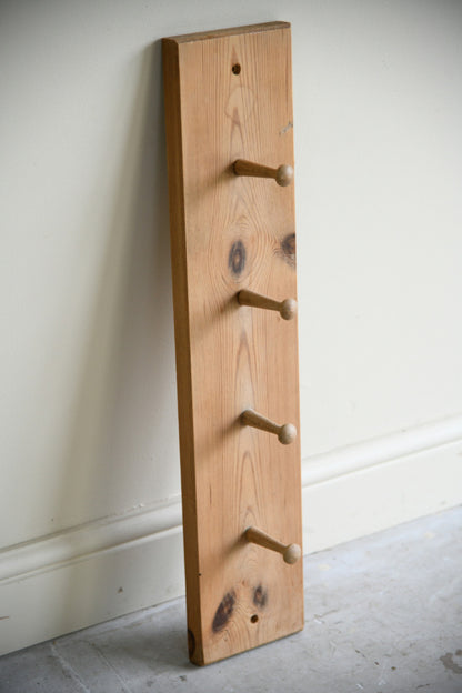 Pair of Vintage Pine Wall Mounted Coat Pegs