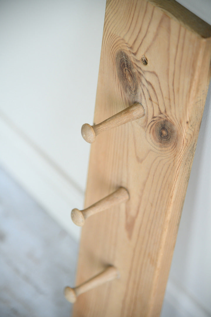 Pair of Vintage Pine Wall Mounted Coat Pegs