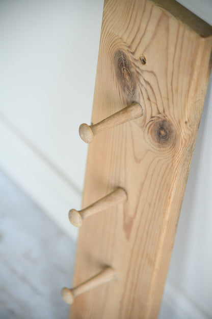 Pair of Vintage Pine Wall Mounted Coat Pegs