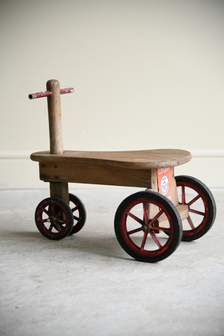 Vintage Wooden Childs Ride On Toy