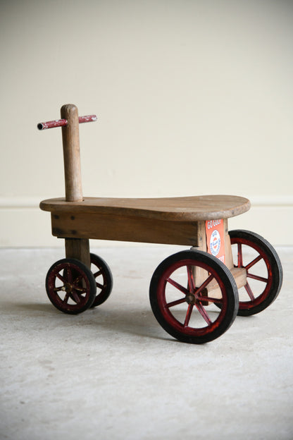 Vintage Wooden Childs Ride On Toy
