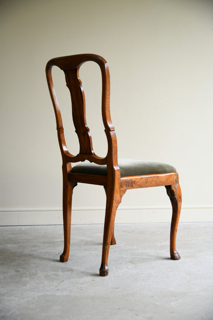 Antique Dutch Marquetry Inlaid Walnut Side Chair