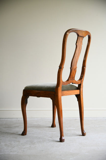 Antique Dutch Marquetry Inlaid Walnut Side Chair