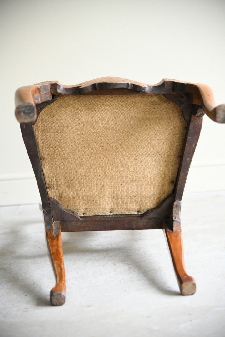 Antique Dutch Marquetry Inlaid Walnut Side Chair