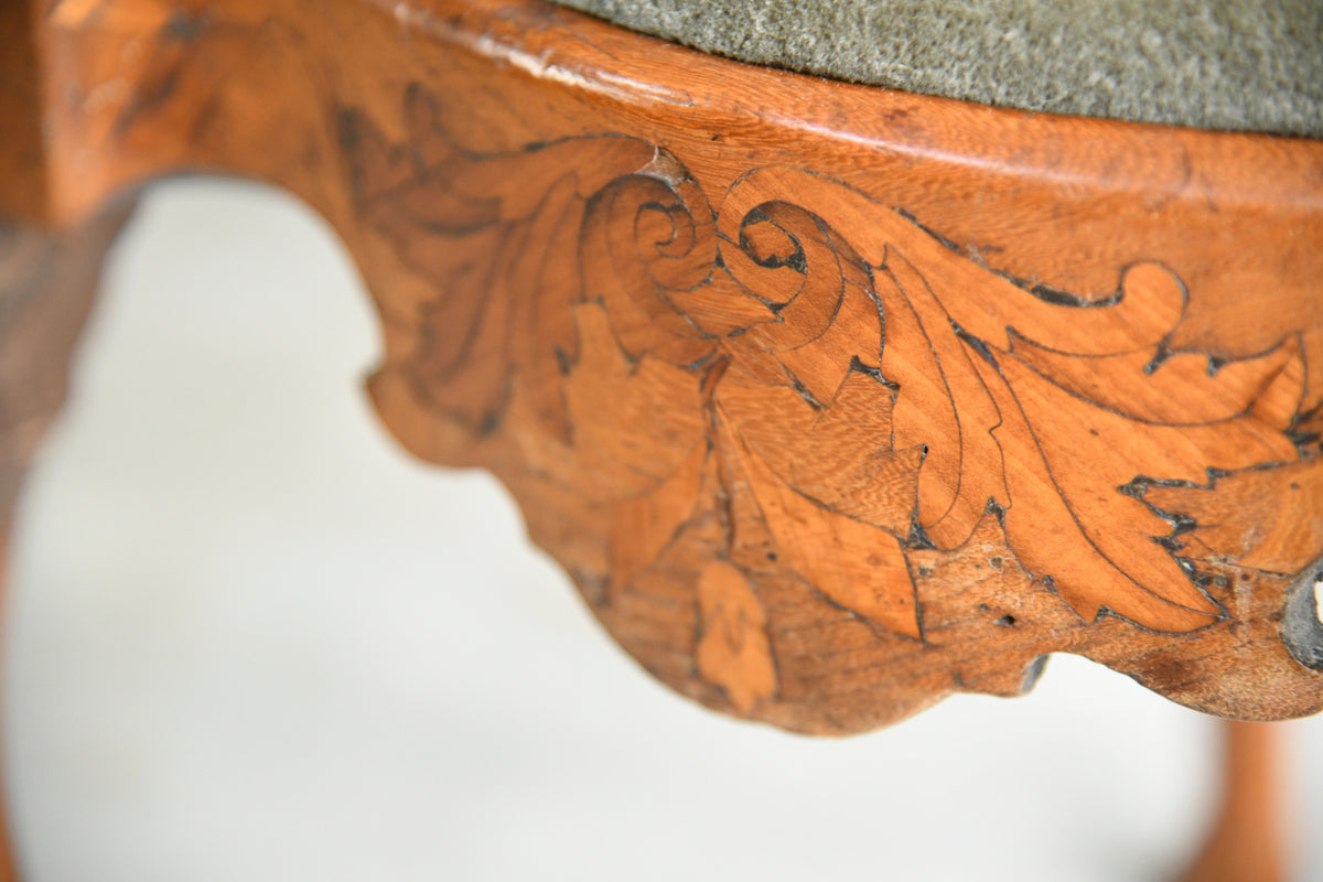 Antique Dutch Marquetry Inlaid Walnut Side Chair