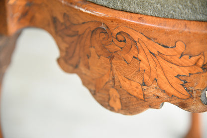 Antique Dutch Marquetry Inlaid Walnut Side Chair