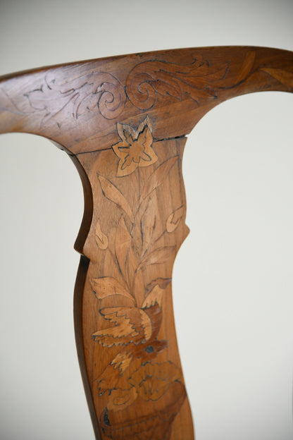 Antique Dutch Marquetry Inlaid Walnut Side Chair