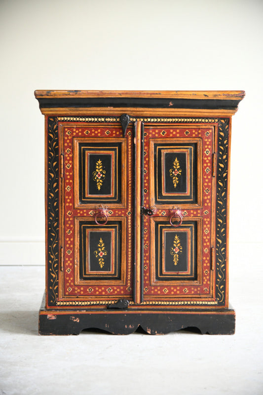 Decorative Hand Painted Folk Art Cabinet