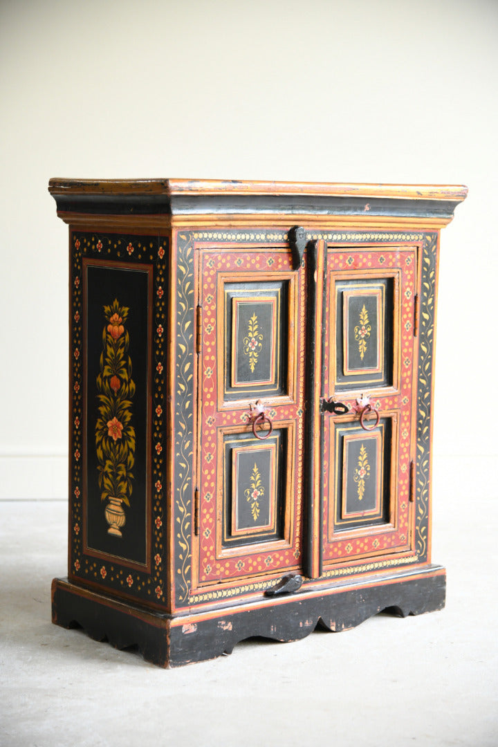 Decorative Hand Painted Folk Art Cabinet
