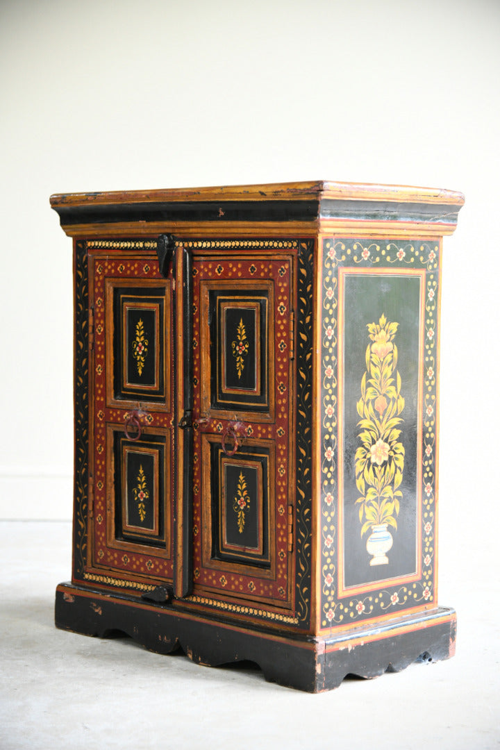 Decorative Hand Painted Folk Art Cabinet