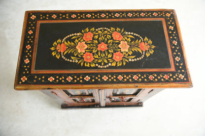 Decorative Hand Painted Folk Art Cabinet
