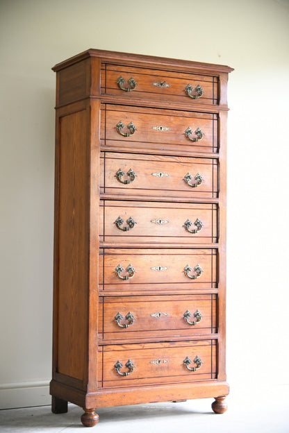 Antique Pitch Pine Chest Of Drawers