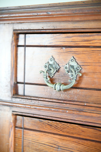 Antique Pitch Pine Chest Of Drawers