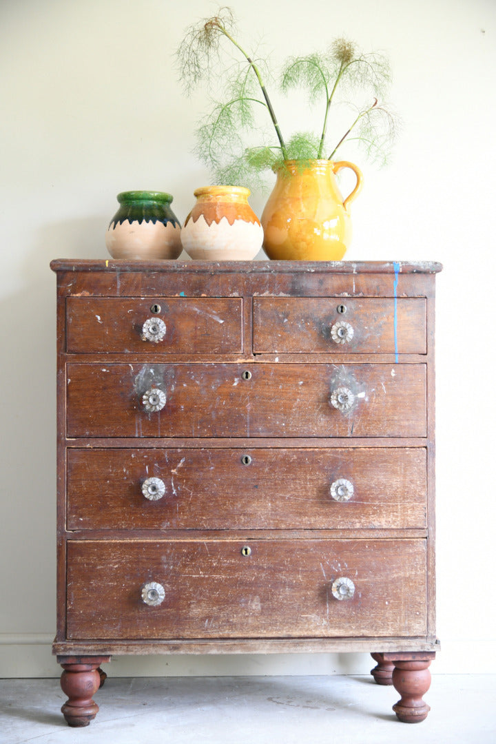 Antique Victorian Pine Chest of Drawers