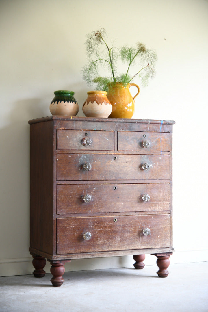 Antique Victorian Pine Chest of Drawers