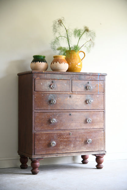 Antique Victorian Pine Chest of Drawers