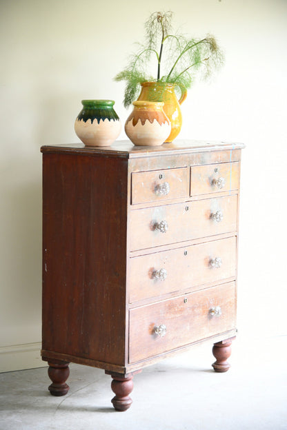 Antique Victorian Pine Chest of Drawers