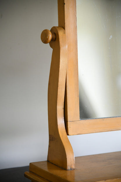 Antique Victorian Painted Pine Dressing Table Mirror