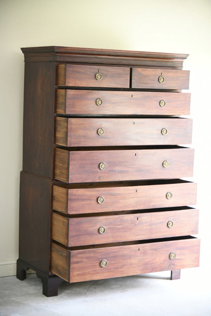 Georgian Mahogany Chest on Chest