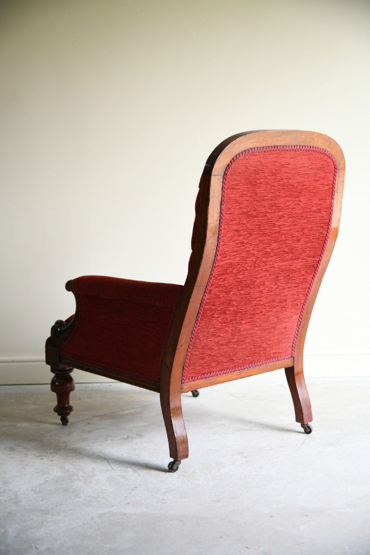 Victorian Button Back Mahogany Armchair