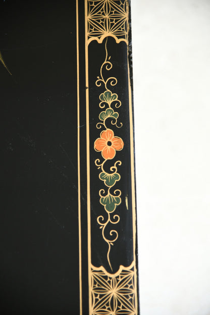 Large Oriental Black Lacquer Square Coffee Table